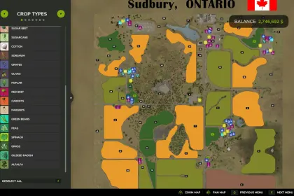 Карта для Farming Simulator 2025 Sudbury, ONTARIO