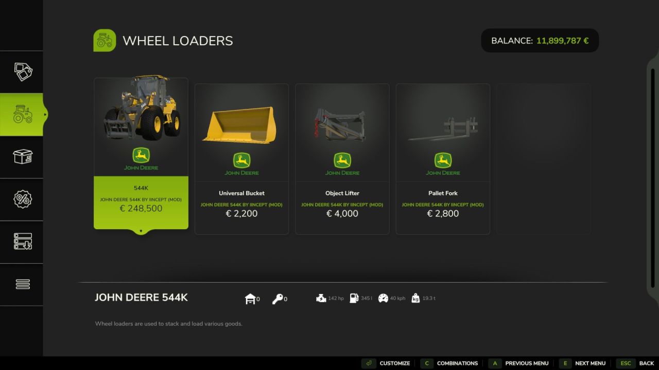 Потужний Фронтальний Навантажувач John Deere 544K для Farming Simulator 25 - Скріншоти