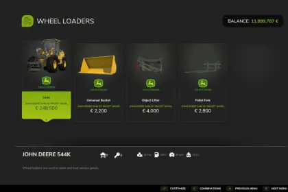 Потужний Фронтальний Навантажувач John Deere 544K для Farming Simulator 25 — 6