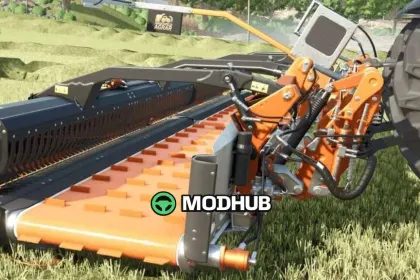 Mod for New Hirschfeld Respiro R7 RD Windrower for FS25 - Front Work of the Tractor!