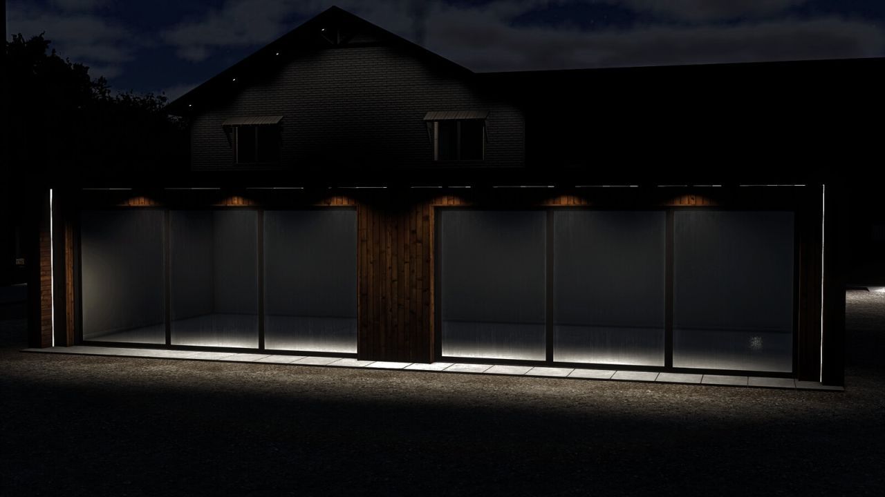 Moderne Autohäuser Car Showroom für Farming Simulator 25 — Stilvolle Garage für Technik