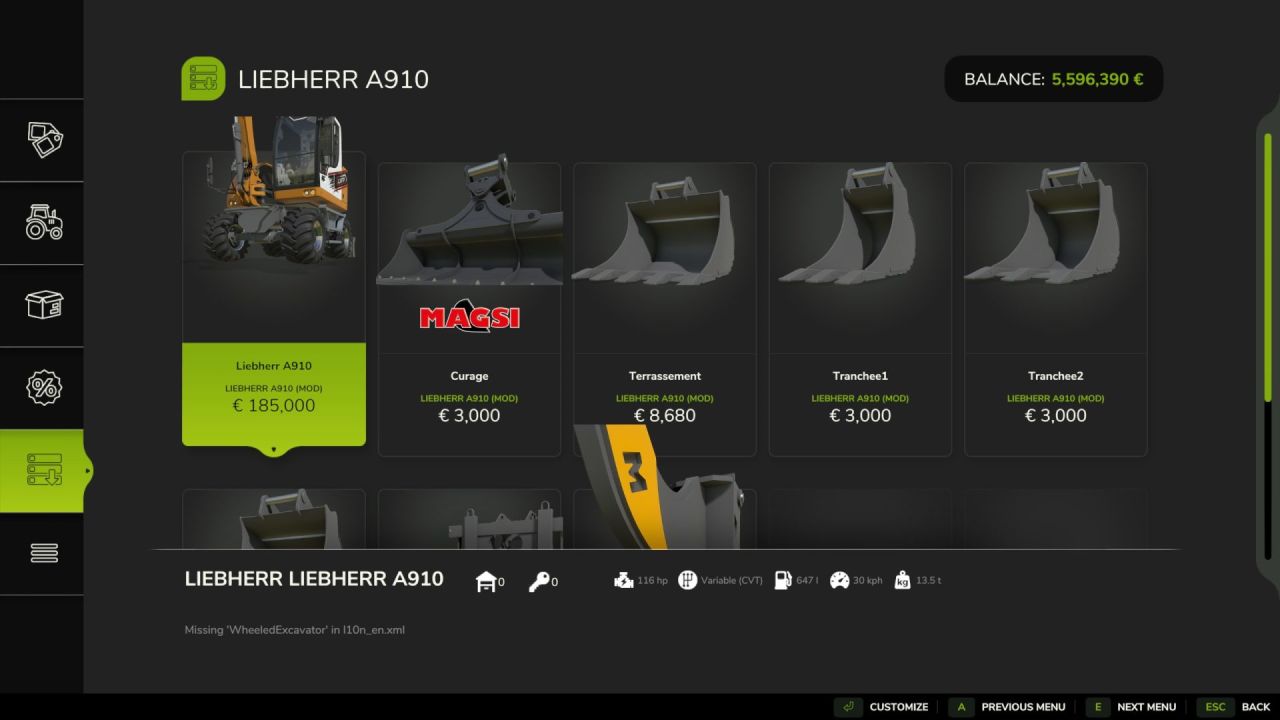 Lader Liebherr A910 für Farming Simulator 25