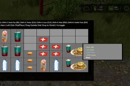 Реалістичний Survival Life для Farming Simulator 25 — Голод, Спрага та Інвентар — 3