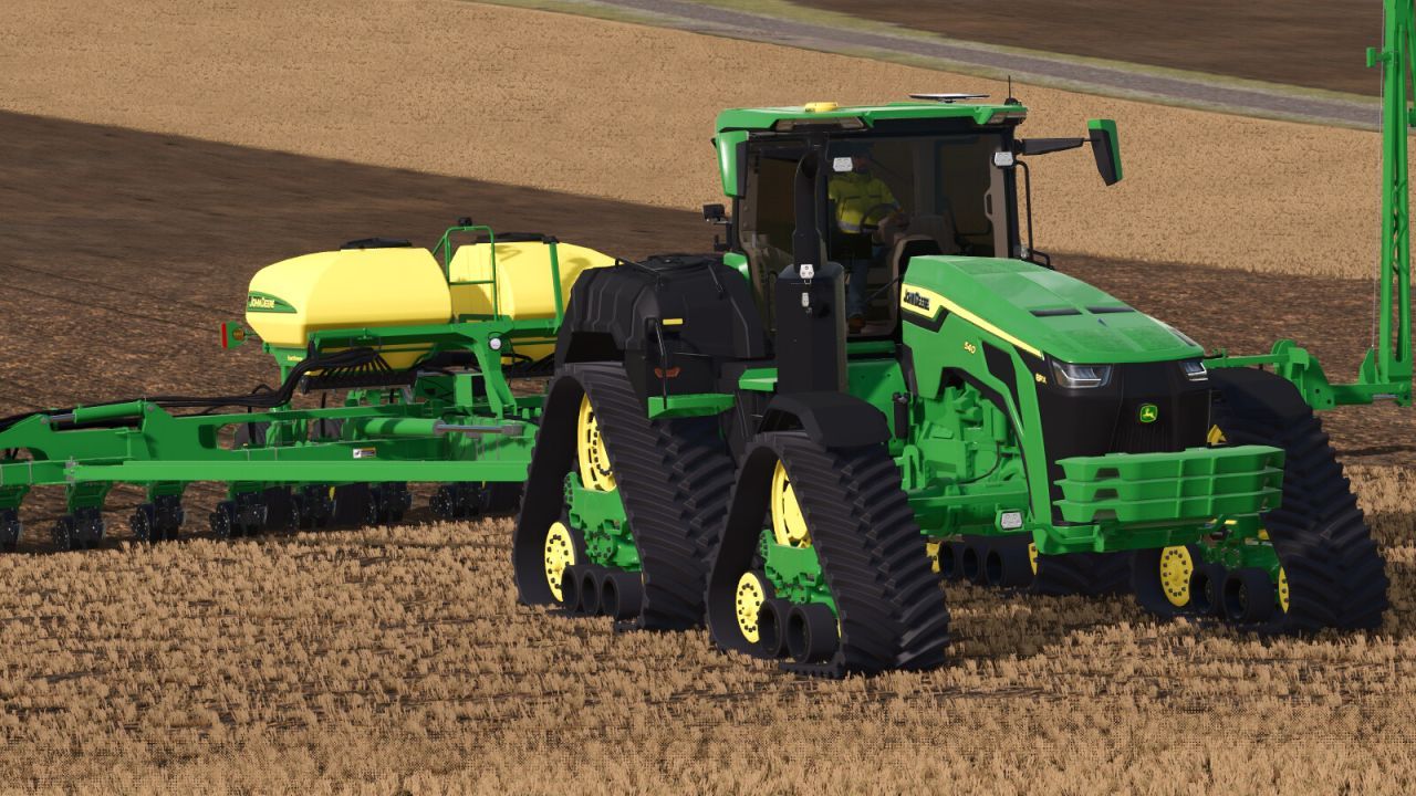 Traktor John Deere 8RX540 o dużej mocy i bocznych zbiornikach do Farming Simulator 25
