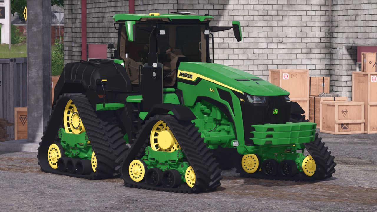 Traktor John Deere 8RX540 o dużej mocy i bocznych zbiornikach do Farming Simulator 25