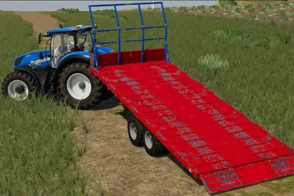Przyczepa OMP z pochyloną platformą do Farming Simulator 22