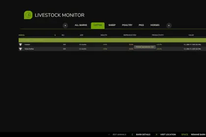 Livestock Monitor for Farming Simulator 25 — 5