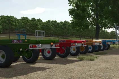 Міцний Причіп-Платформа Lizard Platform PM 1180/200 — Автозавантаження Тюків і Palox для FS25