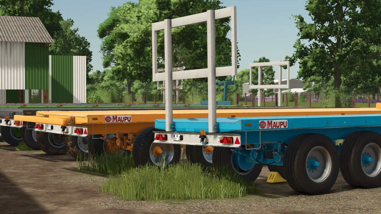 Efficient Maupu PM 1180/200 Platform — Heavy Trailer for Bales and Paloxes in FS25