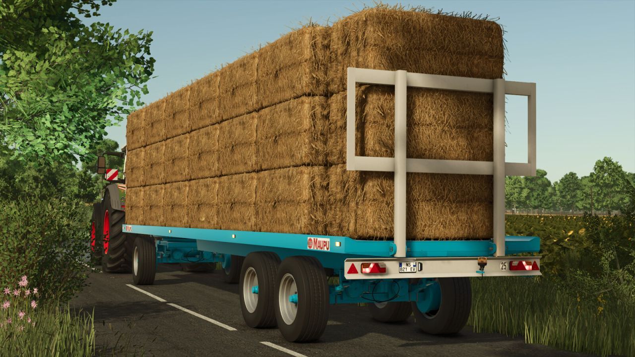 Efficient Maupu PM 1180/200 Platform — Heavy Trailer for Bales and Paloxes in FS25