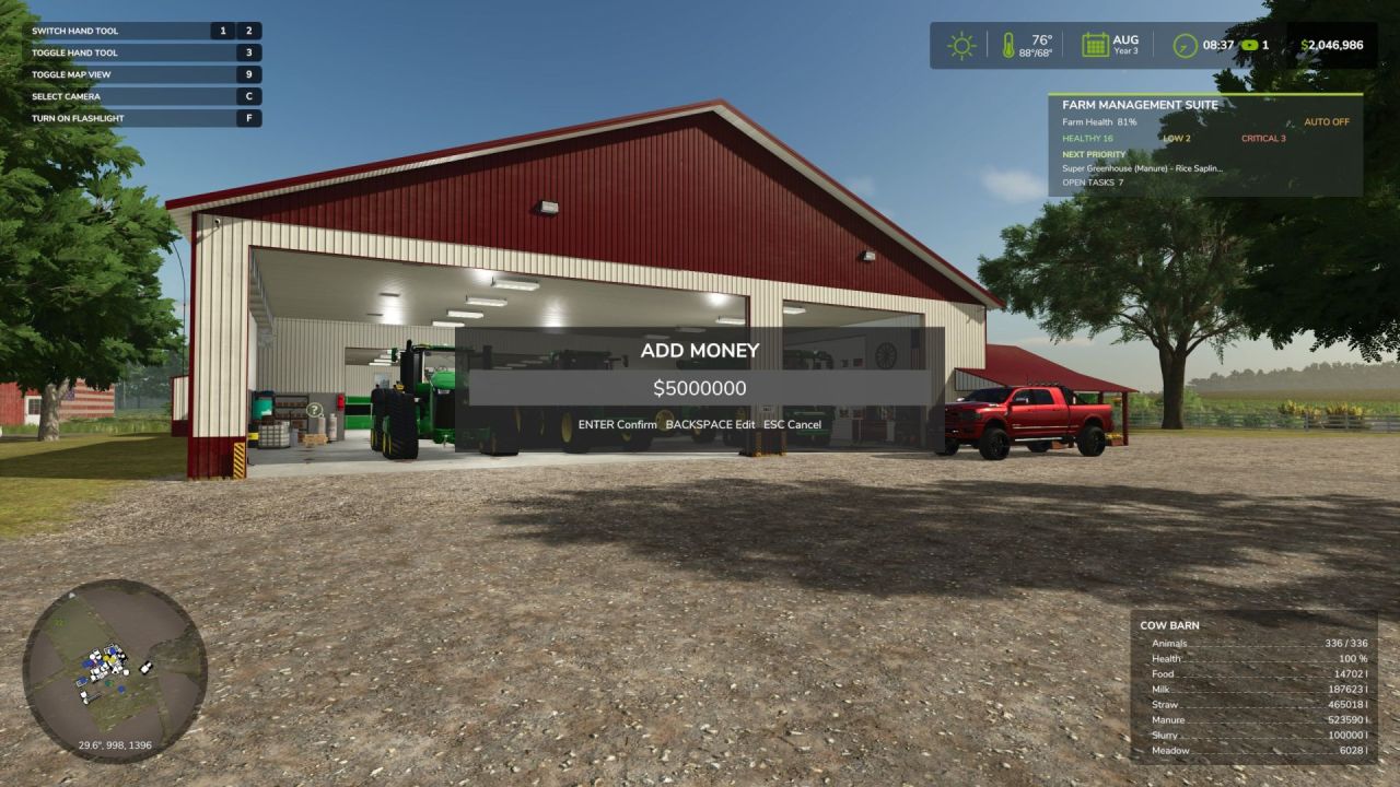 Mod Menedżer Pieniędzy na Farmie do Farming Simulator 25