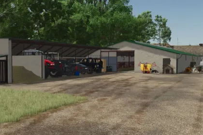 Реалістичний Хлів Cow Barn with Shed — Велика Ферма для 80 Корів у FS25 — 1