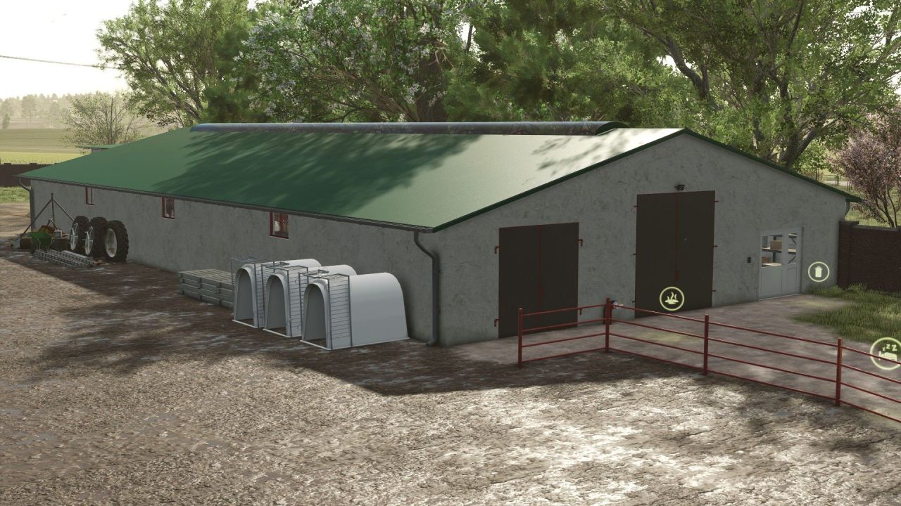 Реалістичний Хлів Cow Barn with Shed — Велика Ферма для 80 Корів у FS25