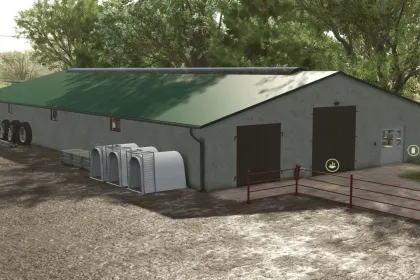 Реалістичний Хлів Cow Barn with Shed — Велика Ферма для 80 Корів у FS25 — 3