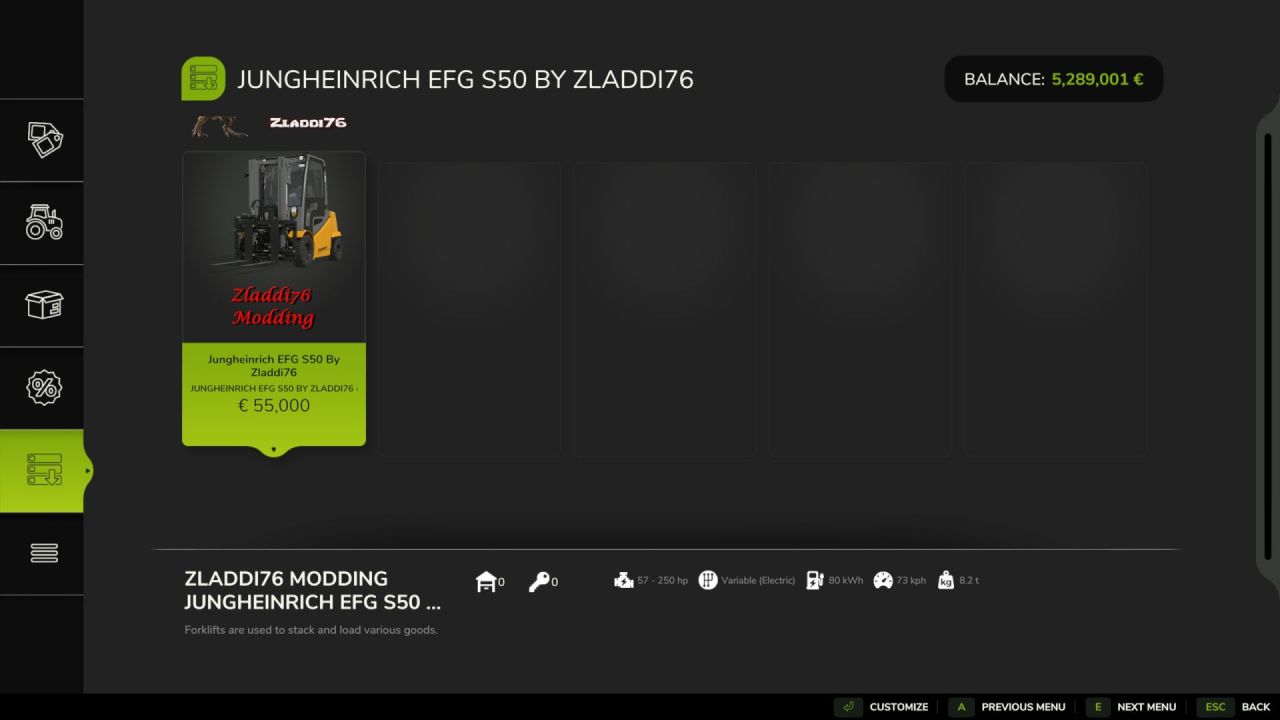 Elektro-Gabelstapler Jungheinrich EFG S50 für Farming Simulator 25
