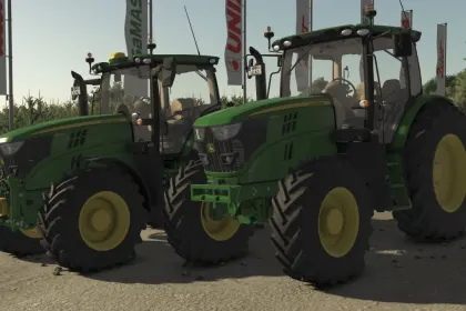 Powerful Tractor John Deere 6R Medium Frame 2015 (6135R–6155R) with GEN4 and Full Transmission Animation for FS25 — 1