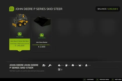 Lader John Deere 335P für Farming Simulator 25 — 3