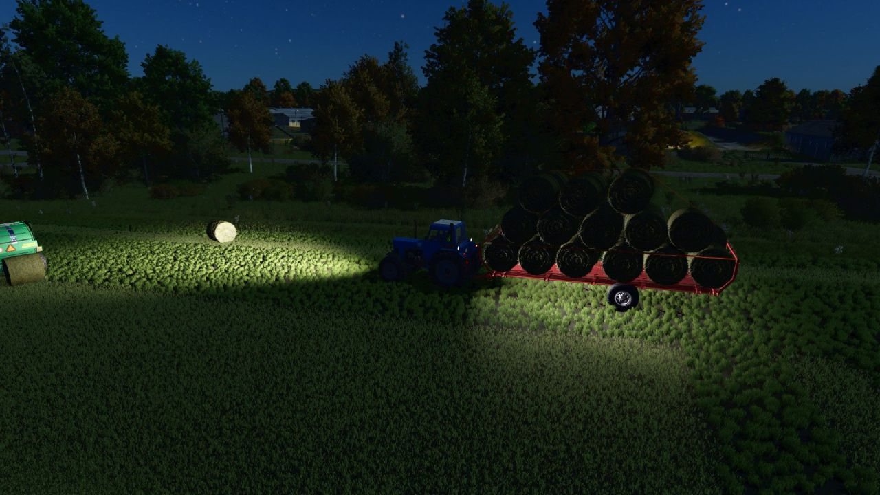 Effektiver Homemade Bale Trailer — Selbstgebauter Anhänger für Rundballen in Farming Simulator 25