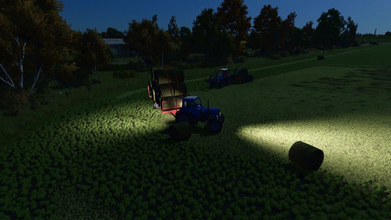 Effektiver Homemade Bale Trailer — Selbstgebauter Anhänger für Rundballen in Farming Simulator 25