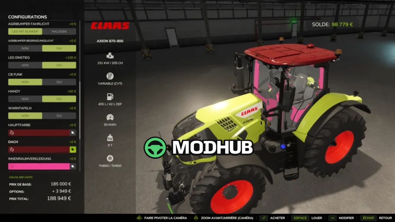 Mod für Traktoren Claas Axion 870 für Farming Simulator 25 - Screenshots