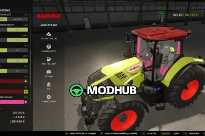 Mod für Traktoren Claas Axion 870 für Farming Simulator 25 — 3