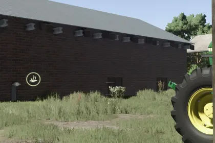 Kompaktowa Polska Obora Small Polish Cow Shed na 20 Krów dla FS25 — 2