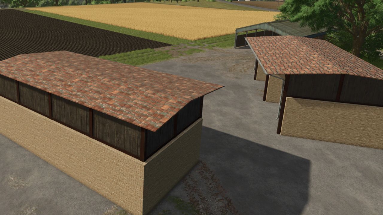 Brick and Wood Shed for Farming Simulator 25