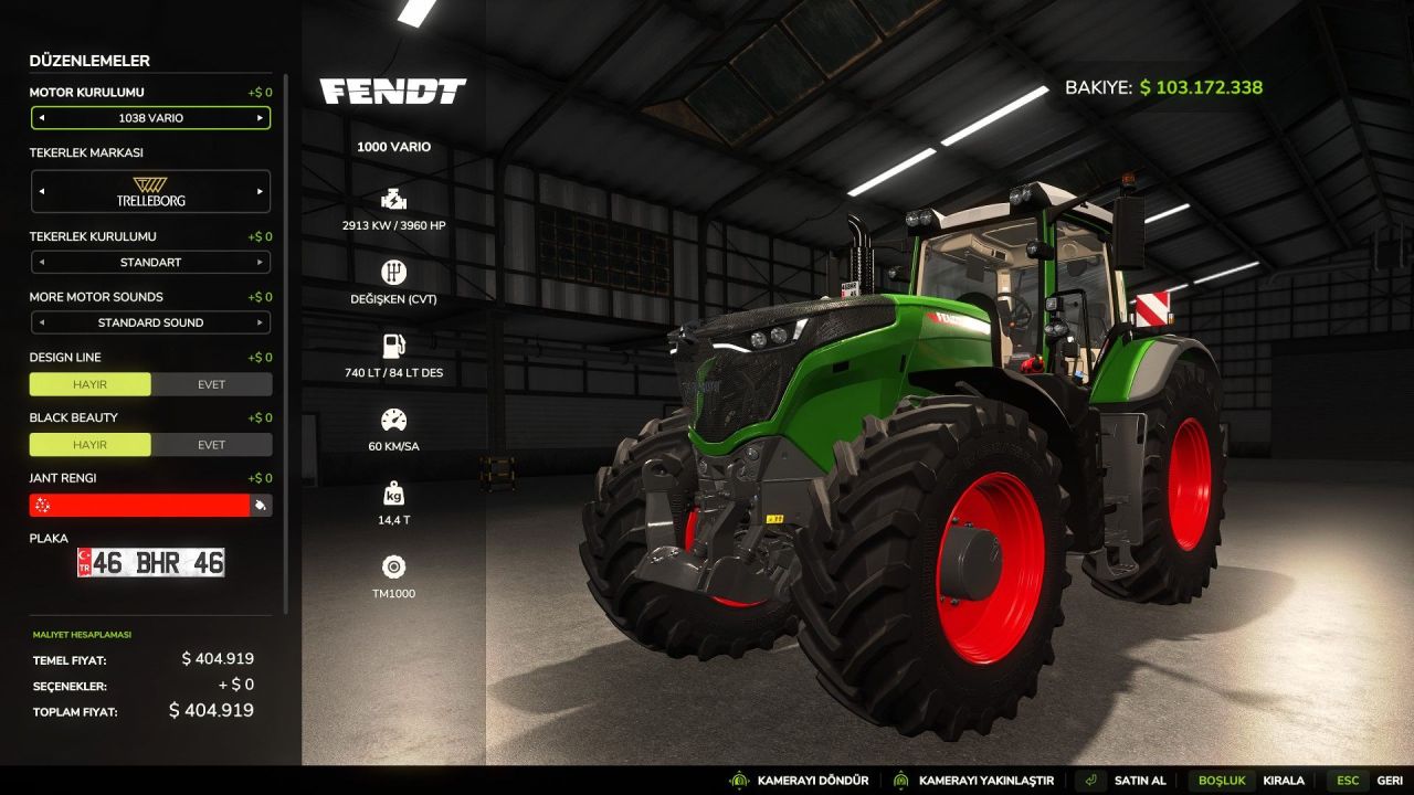 Traktor Fendt 1000 Vario Ultimate Performance Edition do Farming Simulator 25