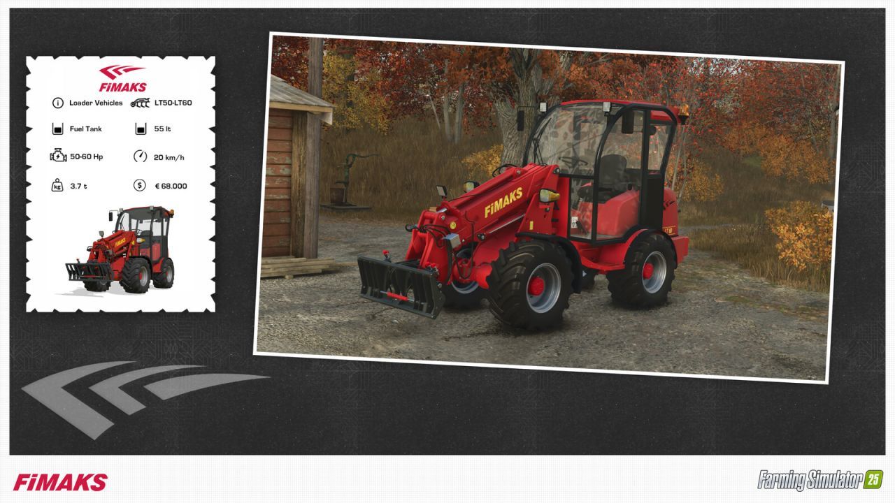 Effizienter Lader-Traktor Fimaks LT Serie Pack (50–60 PS) für Arbeiten im Hof und auf dem Bauernhof