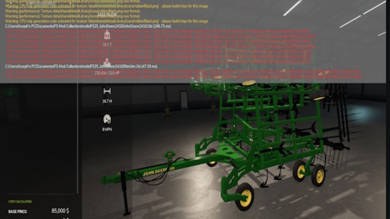 Pflug John Deere 2410 für Farming Simulator 25
