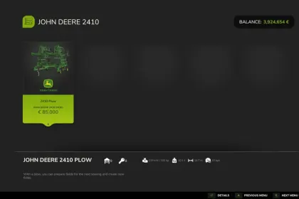Pflug John Deere 2410 für Farming Simulator 25 — 4