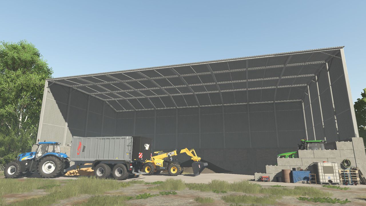 Efektywny Magazyn Medium Grain Hall dla Ziarna i Maszyn w Farming Simulator 25