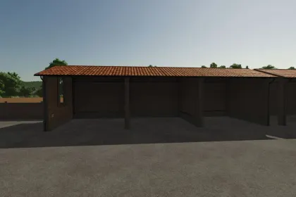 Effektives Paket Italian Shed Package für Farming Simulator 25 — Lagerung von Maschinen und Ballen — 2