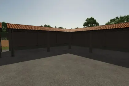 Effektives Paket Italian Shed Package für Farming Simulator 25 — Lagerung von Maschinen und Ballen — 3