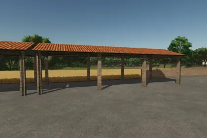 Effektives Paket Italian Shed Package für Farming Simulator 25 — Lagerung von Maschinen und Ballen — 6