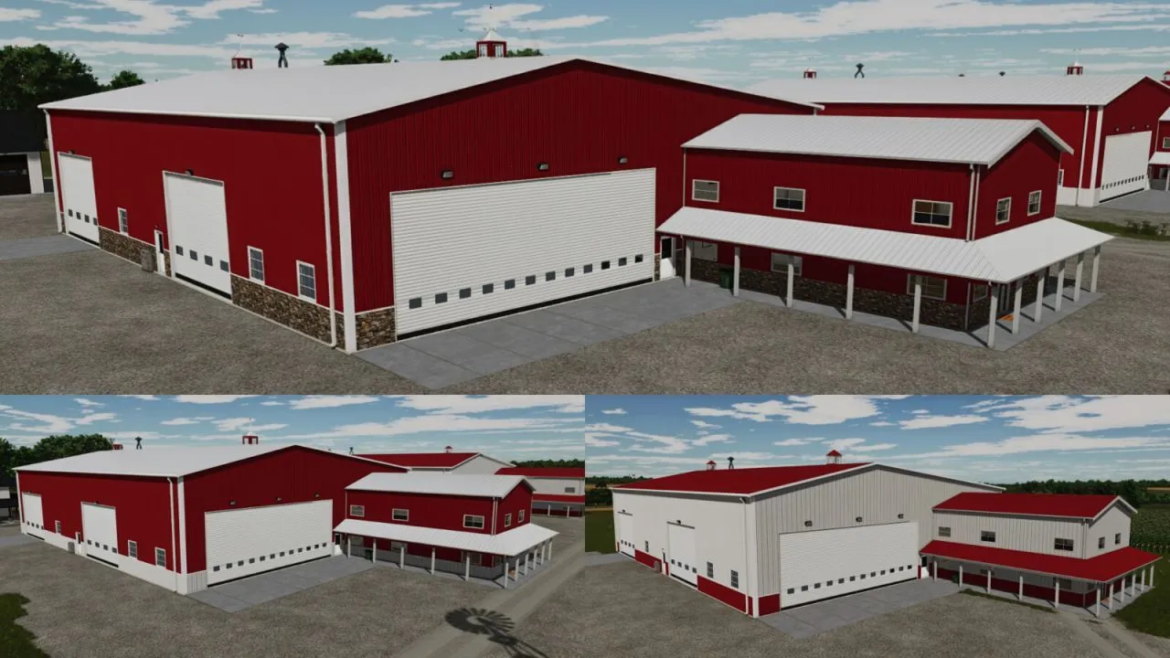 Modern Hangar American Midwest Shop With Office — Warehouse, Workshop and Office for FS25