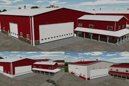 Modern Hangar American Midwest Shop With Office — Warehouse, Workshop and Office for FS25 — 1