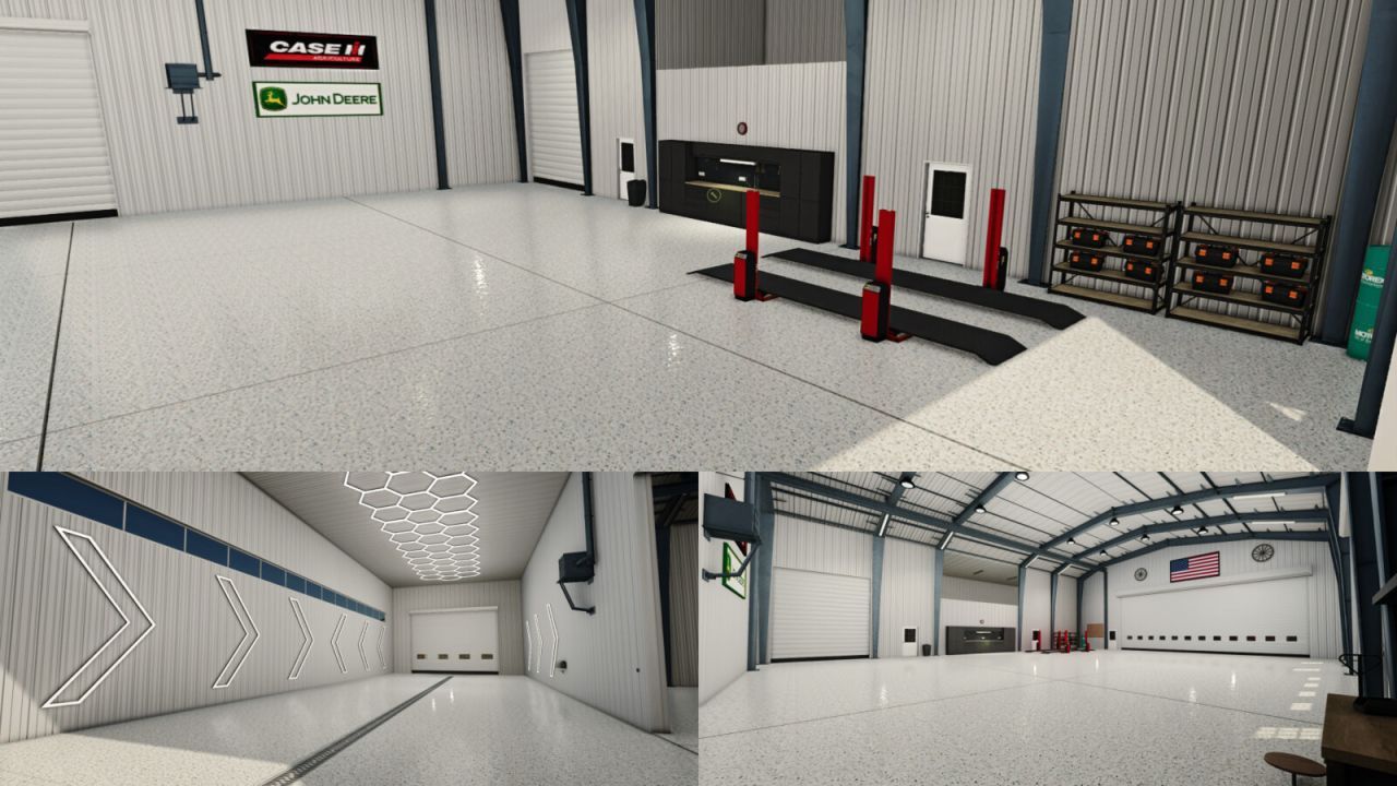 Modern Hangar American Midwest Shop With Office — Warehouse, Workshop and Office for FS25