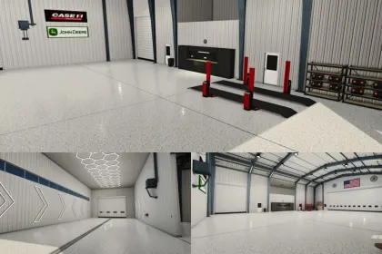 Modern Hangar American Midwest Shop With Office — Warehouse, Workshop and Office for FS25 — 2
