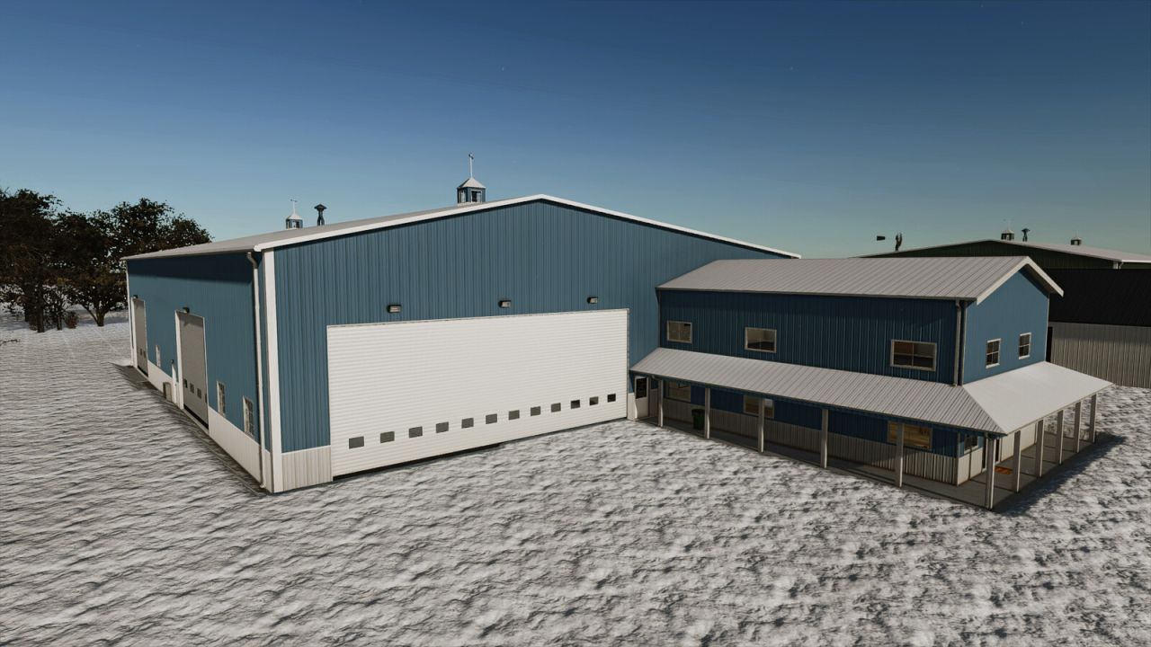 Modern Hangar American Midwest Shop With Office — Warehouse, Workshop and Office for FS25