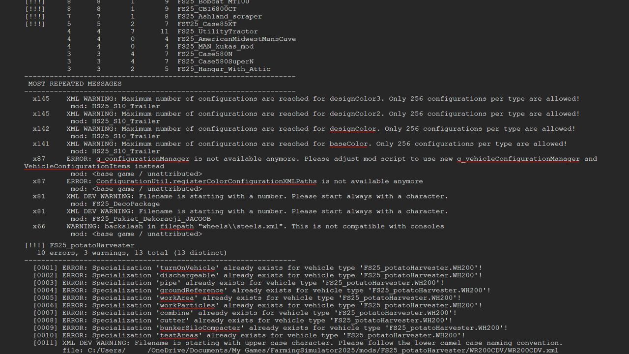 Log Error Extractor for Farming Simulator 25