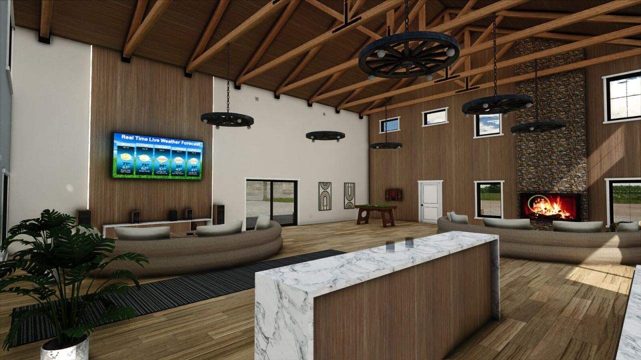 Stylisches Haus BarnDom Erweiterung (Big Barndominium) für Farming Simulator 25 - Screenshots