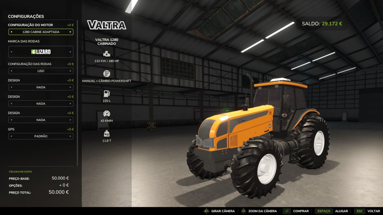 Traktor Valtra 1280 2010 do Farming Simulator 25