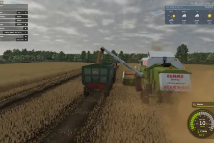Harvester Unloader Sync do Farming Simulator 25
