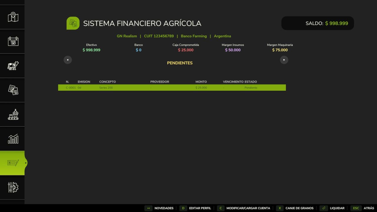 Agricultural Financial System do Farming Simulator 25
