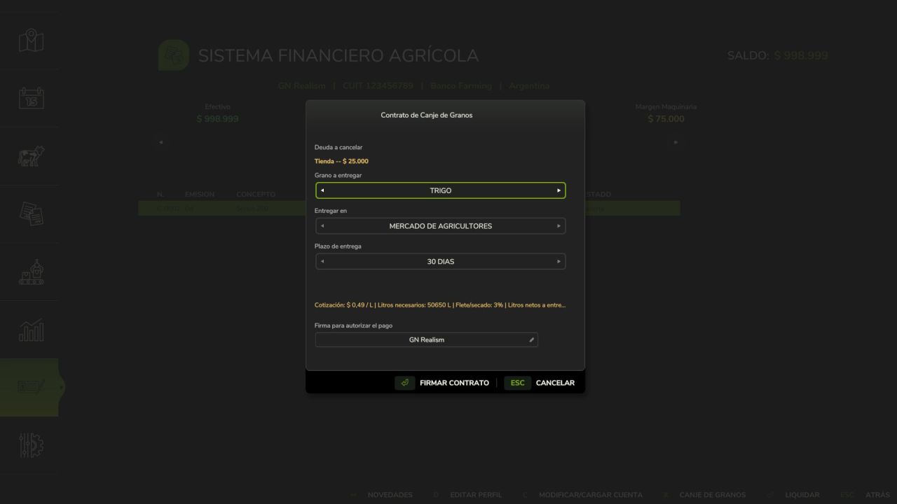 Agricultural Financial System do Farming Simulator 25