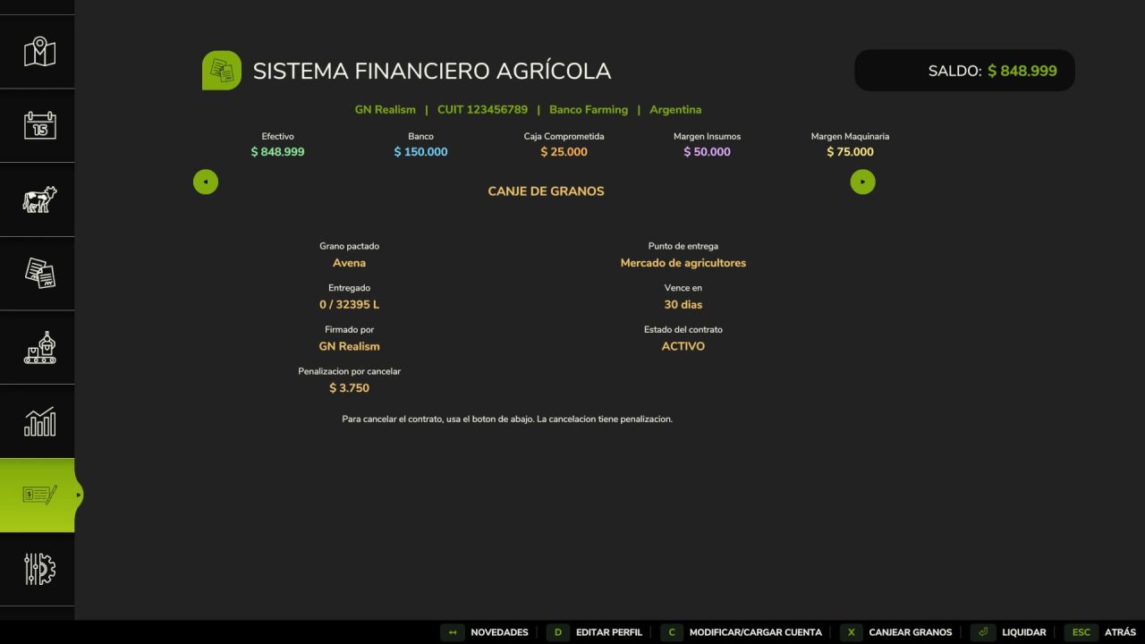 Agricultural Financial System do Farming Simulator 25
