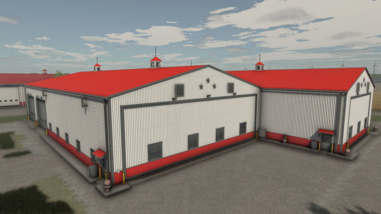 Сучасна Майстерня 3 Stars Workshop для FS25 — Гараж, Склад і Сервіс в Одній Будівлі