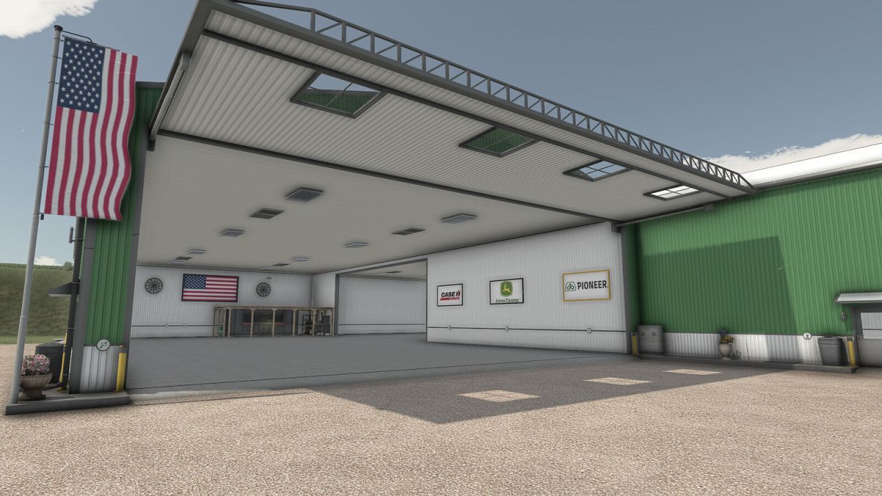 Сучасна Майстерня 3 Stars Workshop для FS25 — Гараж, Склад і Сервіс в Одній Будівлі