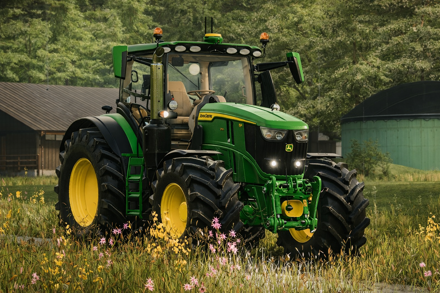Mod für Mitteltraktoren John Deere 6R 230 für Landwirtschafts-Simulator 25